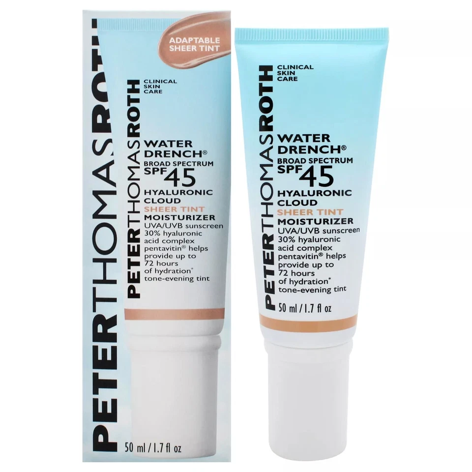 Crema hidratante de tinte transparente Peter Thomas Roth Water Drench SPF45 1,7 OZ nueva en caja Foto 1 de 1