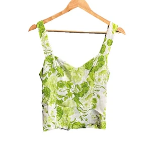 Reformation Novena Damen-Tanktop grün weiß geblümt Größe 8 - Bild 1 von 5