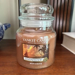 YANKEE CANDLE 14.5 oz. SANDALWOOD: NEVER BURNED Rare - Picture 1 of 3