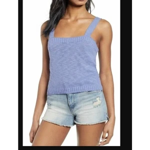 BP Women's Blue Iolite Straight Up Knit Sweater Tank Top Medium New Ribbed - Picture 1 of 5