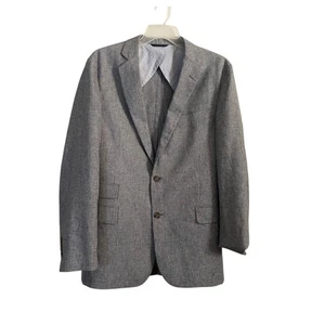 Brooks Brothers Blazer Men's 42L Gray Houndstooth Linen Regent Fit Sport Coat - Picture 1 of 8