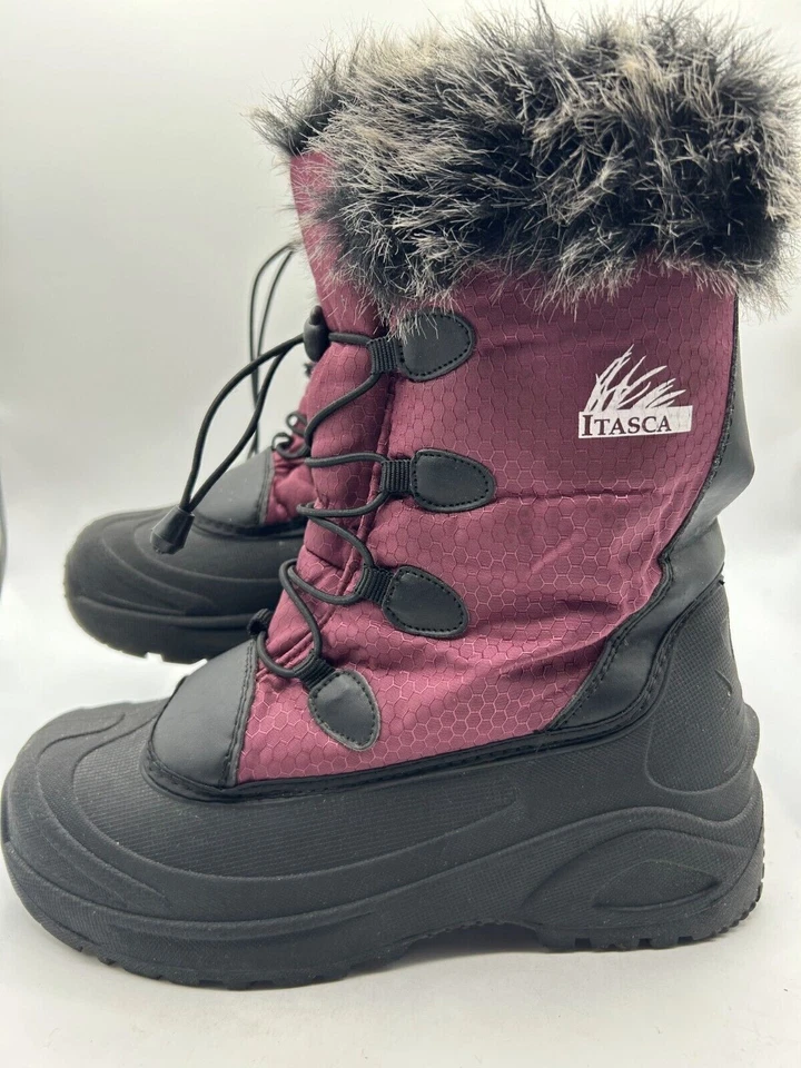 Itasca Winter Boot Women's Sz 9 Purple Black Faux Fur Thinsulate Insulated - Image 1 of 4