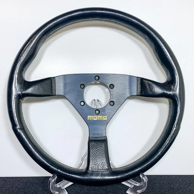 MOMO Veloce Leather Steering Wheel 34cm 1989 Silver Spoke Classic - Imagem 1 de 4