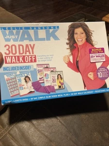 Leslie Sansone 30 Day Just Walk Off 3 DVD Box Set, Meal Plan, Band, Calendar New - Imagen 1 de 4