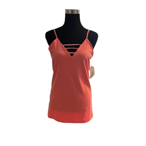 Canotta donna Eye Candy Peach Criss Cross nuova con etichetta taglia 1X/2X - Foto 1 di 10