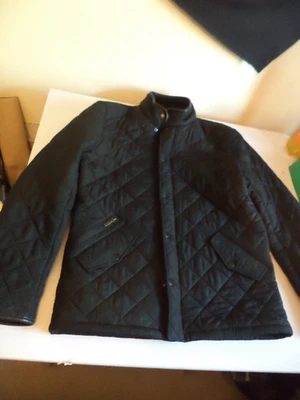 Barbour Men's Jacket Powell Quilted Fleece Lined coat Jacket Black medium 40" 38 - Image 1 of 4