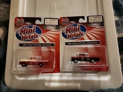 Lot Of 2 Mini Metals ford Pickup TEXACO & PHILIPS 66 Metal Works 1:86 Scale MINT - Image 1 of 4