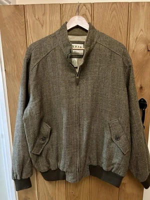 Orvis 100% Wool Tweed Bomber Jacket Coat Size Large Brown Country New - Image 1 of 4
