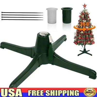 Metal Christmas Tree Stand 360 Degree Rotating Support Base Artificial Trees New - Image 1 of 4
