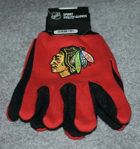 CHICAGO BLACKHAWKS NHL HOCKEY ALL PURPOSE/UTILITY WORK GLOVES Cover