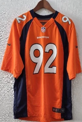 Camiseta auténtica de los Denver Broncos Elvis Dumervil NFL #92 grande en el campo Foto 1 de 4