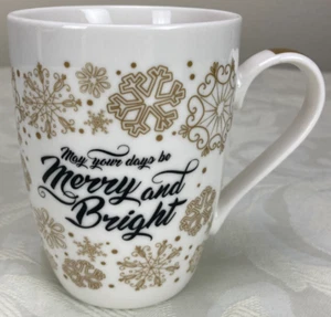 Tazza da tè caffè ceramica Divinity possano le tue giornate essere allegre e luminose oro bianco nero - Foto 1 di 8