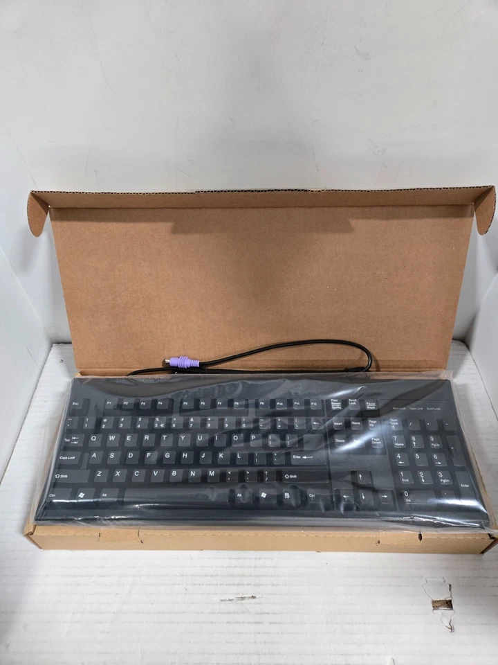 Vintage Black PS/2 Keyboard English KB-2961 - Image 1 of 2