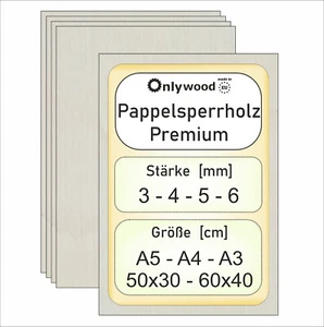 Compensato di pioppo -3,4,5,6 mm - pannelli compensati - taglio classe AB/AB - Onlywood - Foto 1 di 10