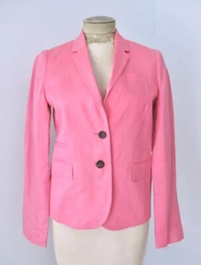 VGC J Crew Light Pink 100% Linen Blazer Career Jacket Full Lining 2-Button 4 - Picture 1 of 6