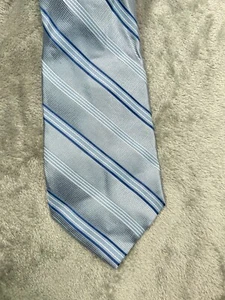 NWT Mens Jones New York 100% Silk Tie Necktie Blue Stripe Classic Length Width - Picture 1 of 14
