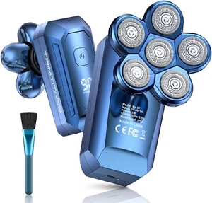 Electric Head Shavers for Bald Men 6D Detachable Wet/Dry Electric Recharg Razor - Picture 1 of 7