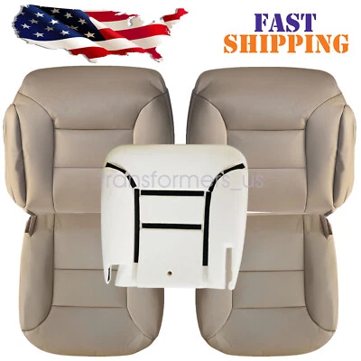 For 1995-1999 GMC Yukon Front Bottom & Top Leather Seat Cover Tan & Driver Foam - Image 1 of 4
