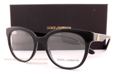 Armações de óculos Dolce & Gabbana novas em folha DG 3353 501 pretas para homens mulheres 51mm - Imagem 1 de 4
