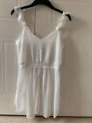 River Island White Crop Top With Transparent Sides Size 8