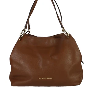 Michael Kors Purse Pebbled Leather Chain Link Shoulder 3 Compartments MK Handbag - Picture 1 of 21