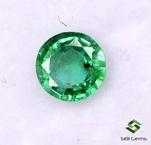 Certified Natural Emerald Round Cut 4.25 mm 0.28 CTS Unheated Loose Gemstone - Picture 1 of 6