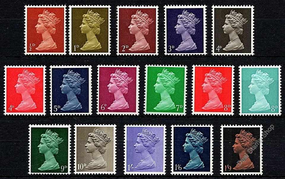 GB 1967-70 MACHIN DEFINITIVES BASIC SET OF 16 - MNH - Image 1 of 1