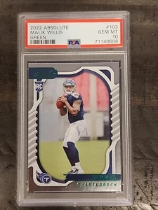 Malik Willis 2022 Panini Absolute #103 Green PSA 10 Rookie Card  - Picture 1 of 2