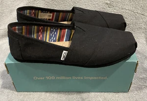 TOMS Women's Alpargata Slip-On Shoe Black Canvas Size 9 - Bild 1 von 8