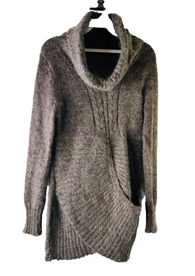 Suéter peludo vintage años 90 para mujer grande mohair holgado cuello alto Foto 1 de 4