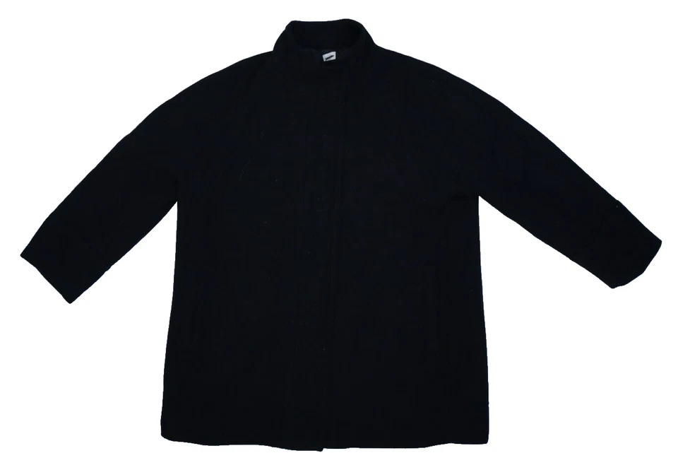 J.Crew Factory City Coat Wool Blend Coat Black Women's Size 0 AB945 Zip Up