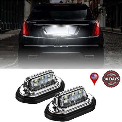 2X Universal LED License Plate Tag Light Lamp White For Truck SUV Trailer RV Van - Image 1 of 4