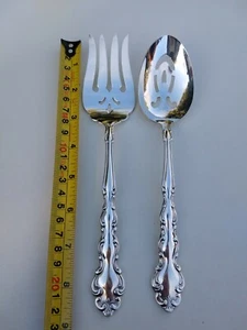 Rare Oneida Mansion House Modern Baroque Salad Servers Nice Vintage Silver Plate - Picture 1 of 2