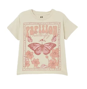 Cotton:On Kids Girls Poppy Short Sleeve Print Tee T-Shirt Butterfly Size 6 NEW - Picture 1 of 4