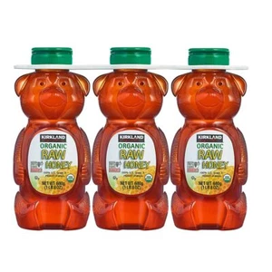 Kirkland Signature Organic Raw Honey Bear, 24 oz, 3 ct - Picture 1 of 2