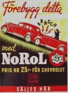 Póster original vintage de CHEVCHEVROLET PIEZAS DE COCHE NOROL CRASH c.1935 - Imagen 1 de 1