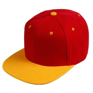 Snapback Baseball Cap Flat Bill Adjustable Blank Plain Solid Structured Hat Men - Picture 1 of 79