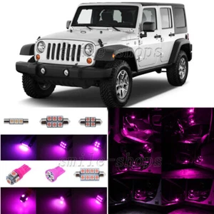 5pcs Pink/Purple LED Interior Lights Package Fit For 2007-2014 Jeep Wrangler - Picture 1 of 8