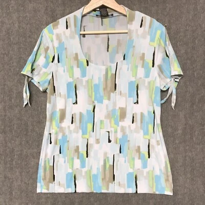 Camisa Grace para mujer blusa azul mediana elástica manga corta Foto 1 de 4