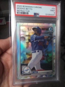 2020 Bowman Chrome - Mookie Betts #31 Refractor /499 1st Dodgers Card PSA 9 MINT - Bild 1 von 2