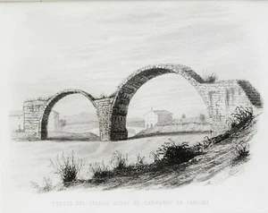 CATALUÑA 1839 - CARDONA - GRABADO ORIGINAL con passepartout (02672) - Imagen 1 de 2