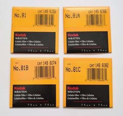 Kodak No.81 + 81A + 81B + 81C  Daylight warming Gelatin Filters 3x3 in. - Image 1 of 2