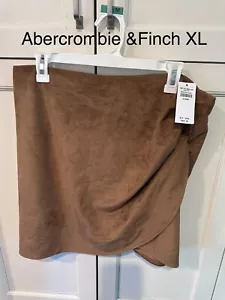 Nuevo Juniors Abercrombie & Fitch Moda Falda Talla XL Imitación Gamuza Marrón Elástico - Imagen 1 de 3