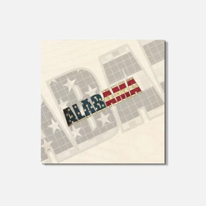 Alabama USA State Flag Slogan 4'' X 4'' Square Wooden Coaster - Picture 1 of 3
