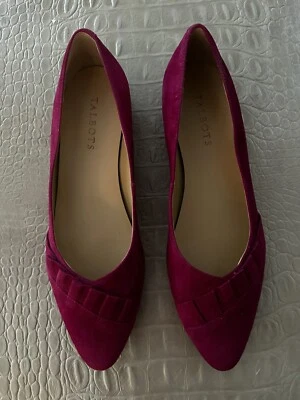 🩰 Talbots Ballet Pisos talla 8.5 M Cuero Gamuza Rosa Fushia; Acentos Plisados NUEVO Foto 1 de 4