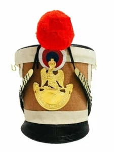 Nepoleonic Era Brown French Shako Helmet with Red Pom-Pom ff06 - Picture 1 of 5