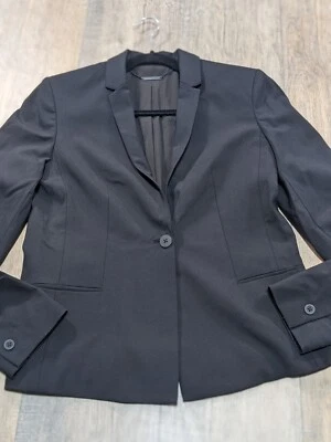 Elie Tahari Blazer Jacket Womens 4 Black Long Sleeve Button Casual Career Wool - Image 1 of 4