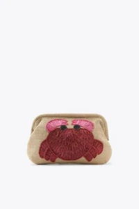 ZARA RAFFIA BAG WITH CRAB AND BEAD DETAIL - Picture 1 of 4