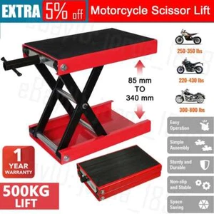500kg Motorcycle Scissor Jack Motorbike ATV Lift Stand Work Bench with Dolly AU - Picture 1 of 12