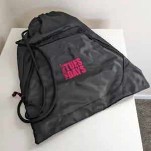 T-Mobile Tuesdays Black Drawstring Backpack Zippered Pocket Travel Gym Bag New - Picture 1 of 1
